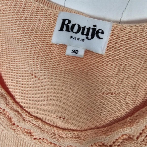 Rouje Lila Knit Sweater Pink Salmon Color Size 38 US 6 - Picture 7 of 8